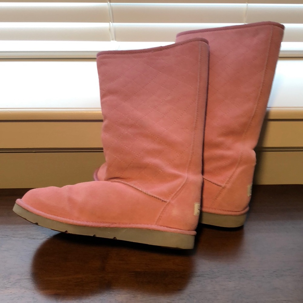 Ugg pink quilted winter boots
